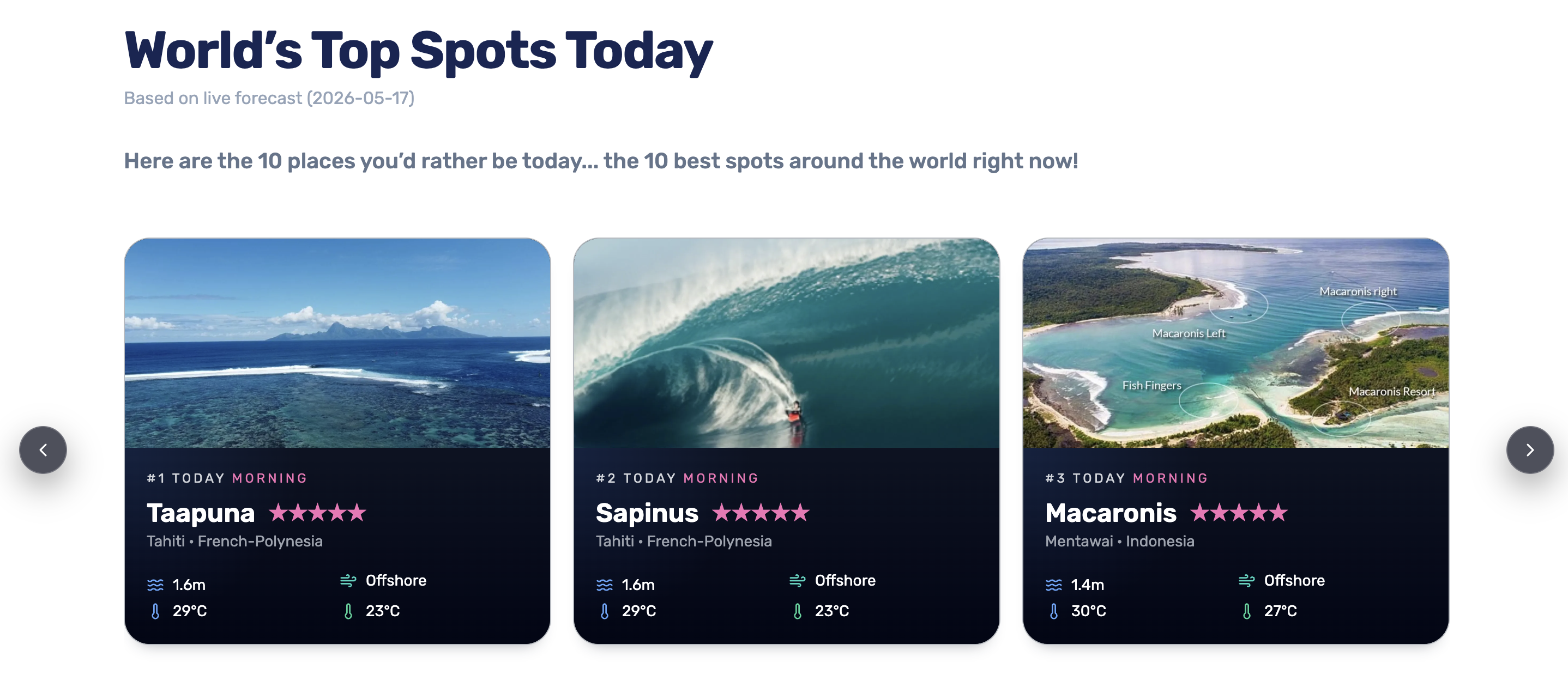 Live surf rankings in SurfQuest